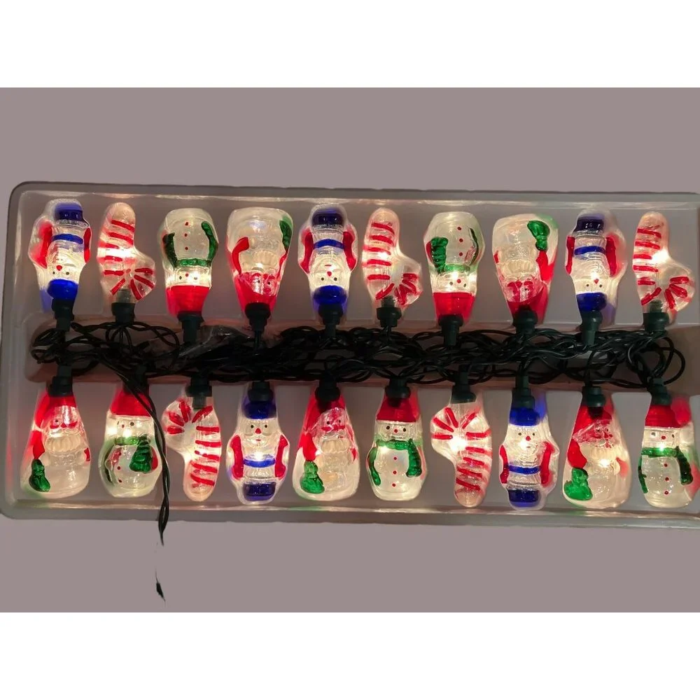 Indoor Christmas Lights With Santa & Candy Cane Figures J. Hofert Co.